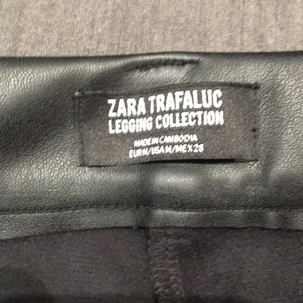 Zara Faux Leather Black Pants - Picture 2 of 8